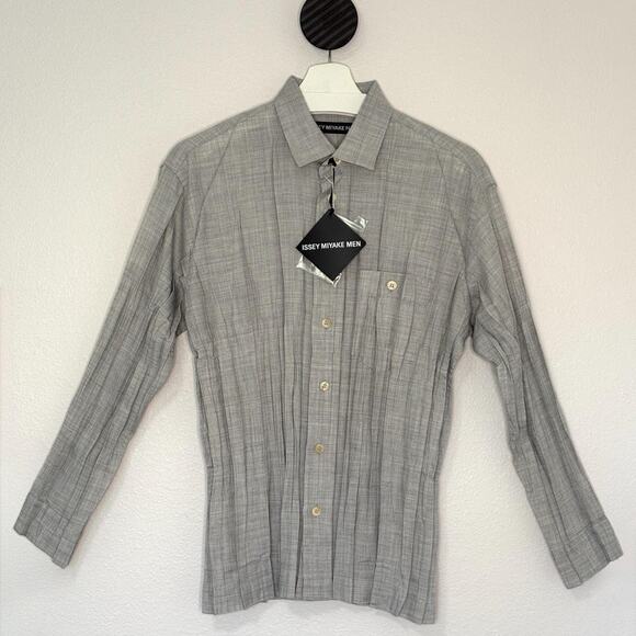Issey Miyake Men AW18 Pleated Button Up Shirt LS 1 (S-M) - Picture 1 of 8